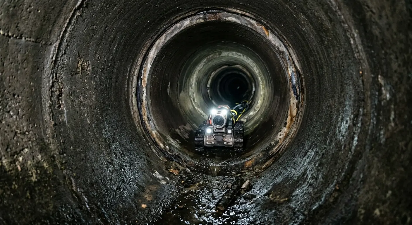 Robotic sewer camera inspecting pipe interior for Sewer Line Repair in Silvis